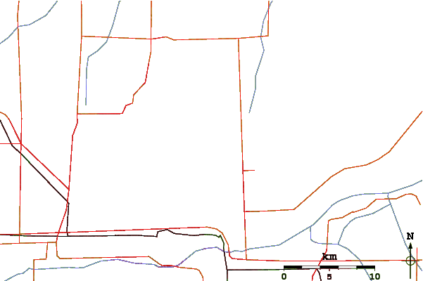 Roads and rivers around Mummy Mountain (Arizona)