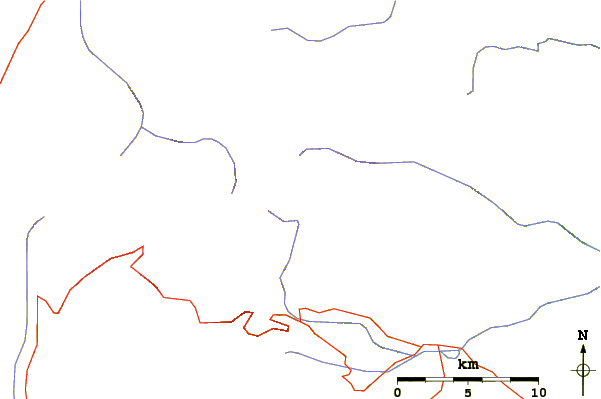 Roads and rivers around Mummy Mountain (Colorado)