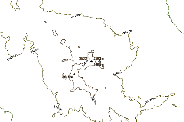 Mountain peaks around Mummy Mountain