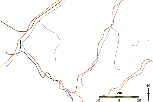 Roads and rivers around Munt Cotschen