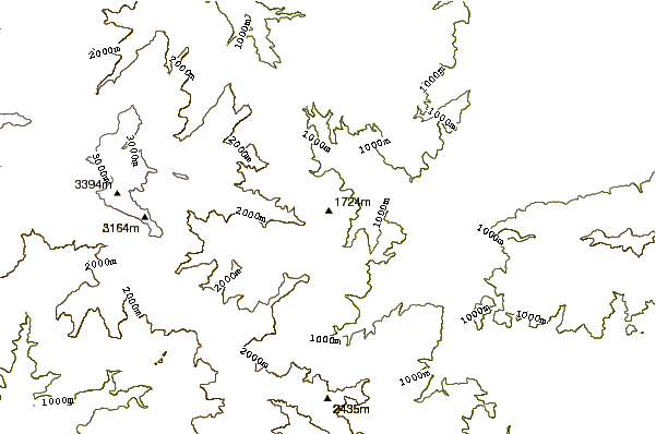 Mountain peaks around Musa River (volcano)