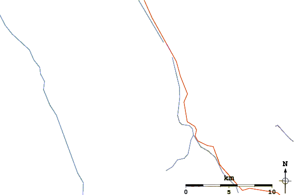 Roads and rivers around Mushroom Peak