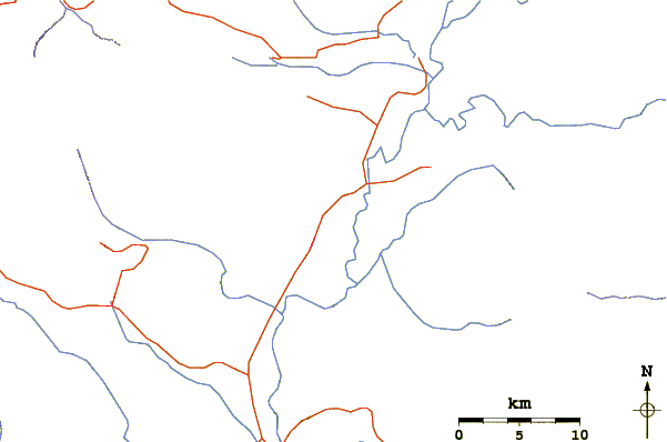 Roads and rivers around Musuan Peak