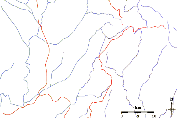 Roads and rivers around Mwanda Peak