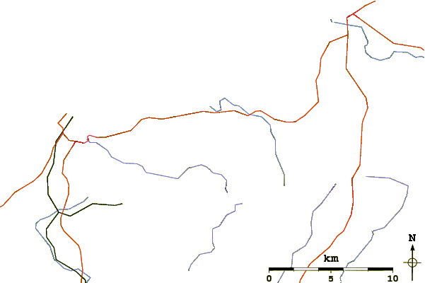 Roads and rivers around Mynydd Carningli