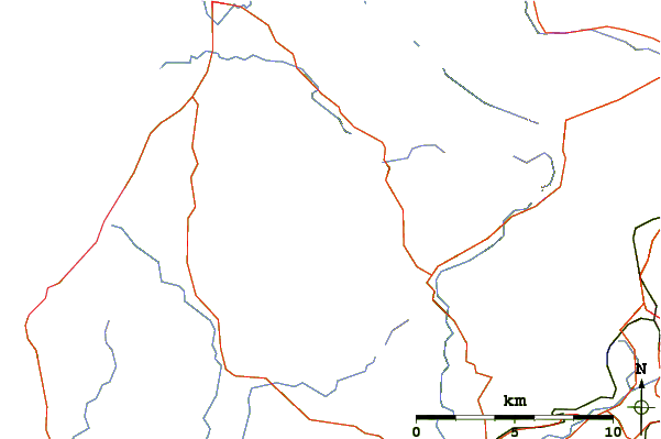 Roads and rivers around Mynydd Tal-y-Mignedd