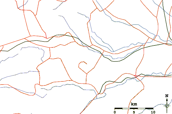 Roads and rivers around Myogi San