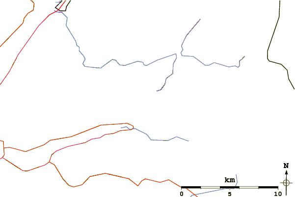 Roads and rivers around Na Gruagaichean