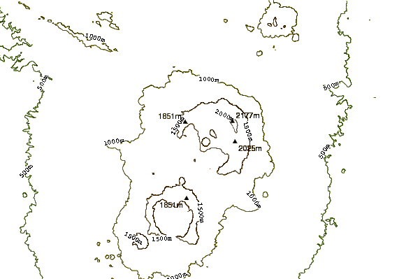 Mountain peaks around Nabro