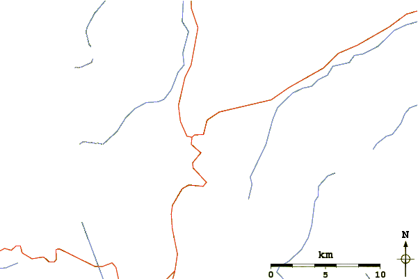 Roads and rivers around Naches Peak