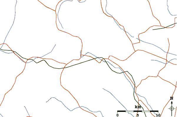 Roads and rivers around Naruko (volcano)