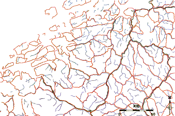 Roads and rivers around Neådalssnota