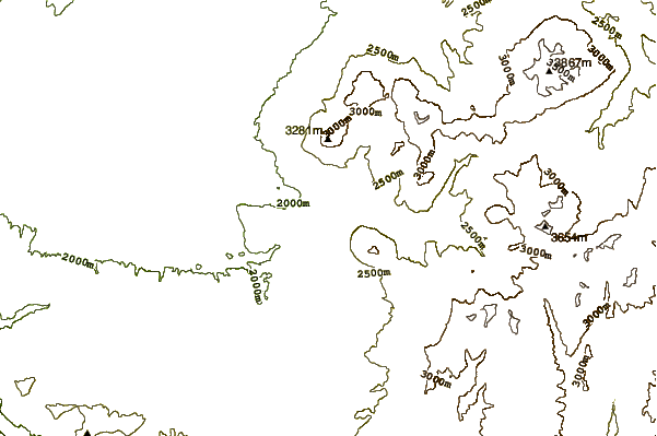 Mountain peaks around Needle Rock