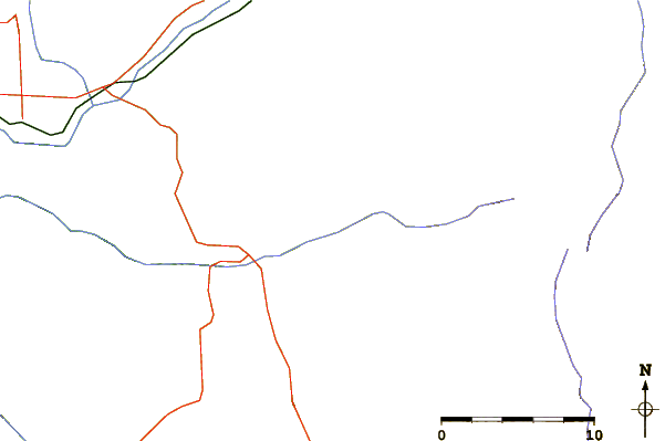 Roads and rivers around Needle Rock