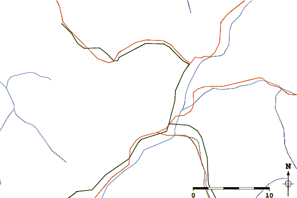 Roads and rivers around Négresse