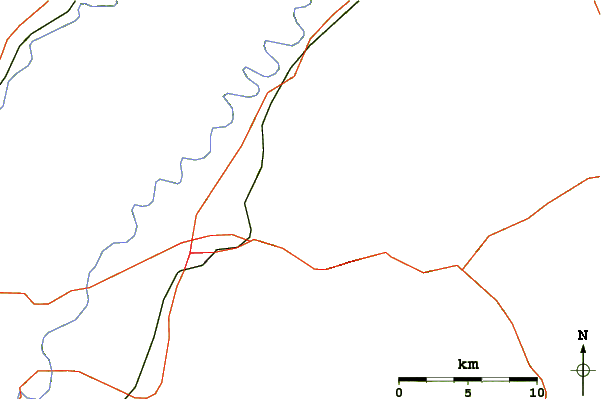 Roads and rivers around Neighbor Mountain