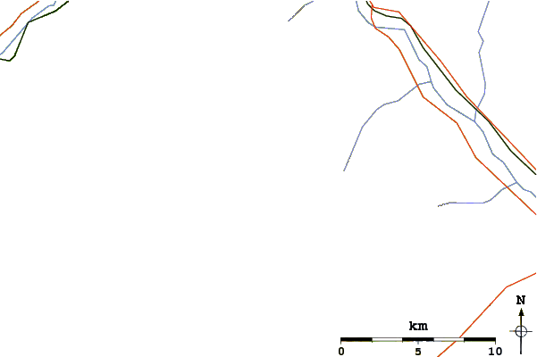 Roads and rivers around Neptuak Mountain