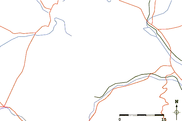 Roads and rivers around Nerodimka (mountain)