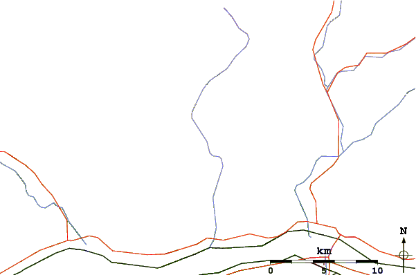 Roads and rivers around Nestor Peak