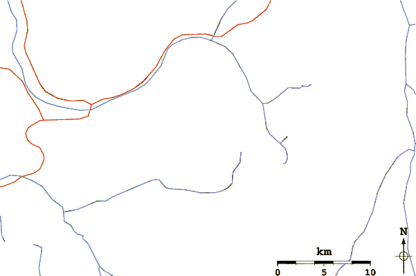 Roads and rivers around Nevado De Longavi