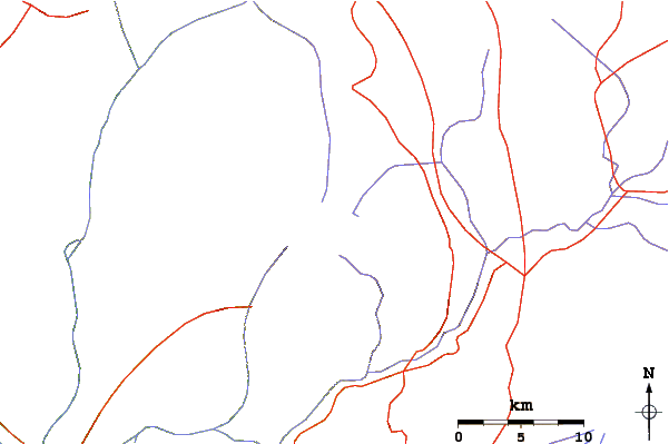 Roads and rivers around Nevado Solimana