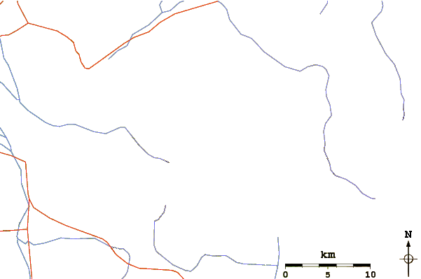 Roads and rivers around Nevado Tres Cruces