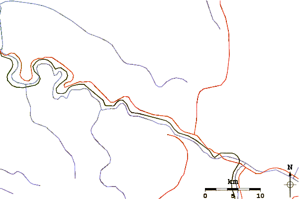 Roads and rivers around Nevado Veronica