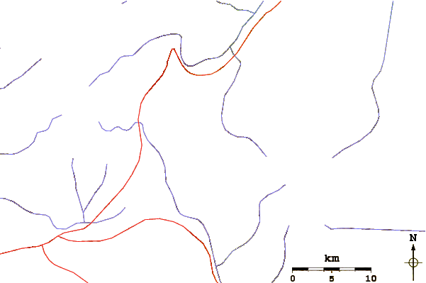 Roads and rivers around Nevado de Huaytapallana