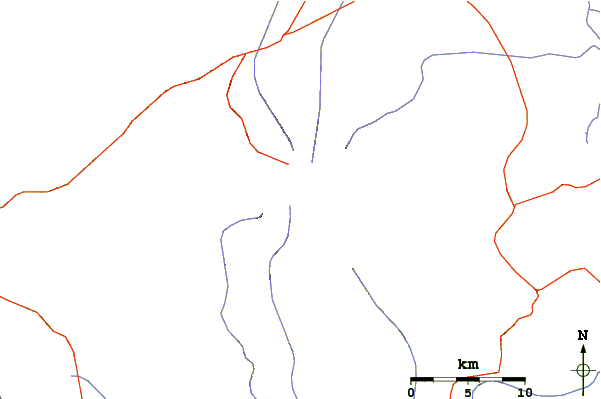 Roads and rivers around Nevado de Toluca