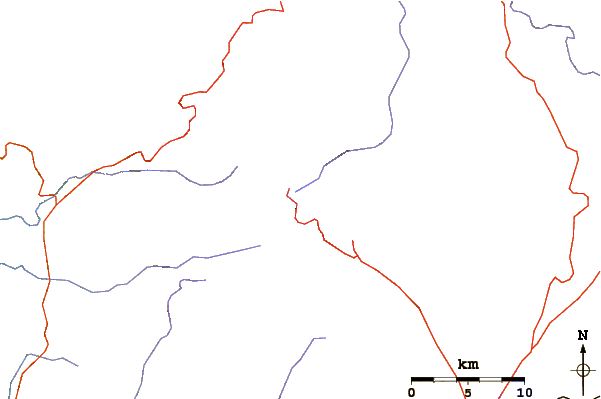 Roads and rivers around Nevados Casiri