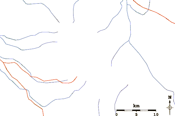 Roads and rivers around Nevados de Chillán