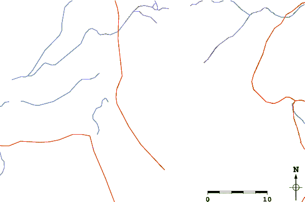 Roads and rivers around Nevados de Poquis