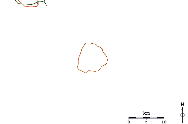 Roads and rivers around Nevis Peak