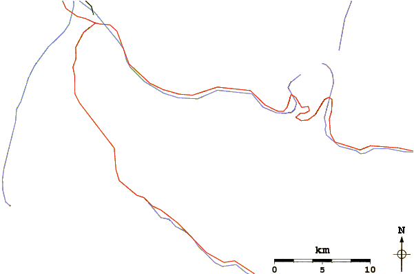 Roads and rivers around New York Peak