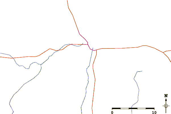 Roads and rivers around Newberry Volcano