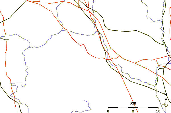 Roads and rivers around Newnham Hill