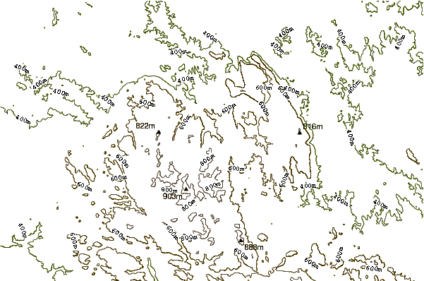 Mountain peaks around Ngarrabullgan