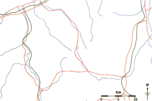 Roads and rivers around Niigata-yake-yama