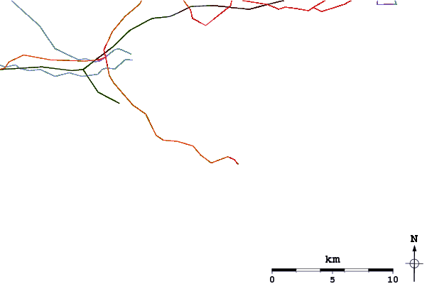 Roads and rivers around Nine Barrow Down