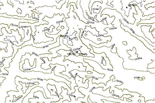 Mountain peaks around Nine Peaks