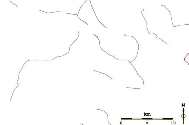 Roads and rivers around Nine Peaks