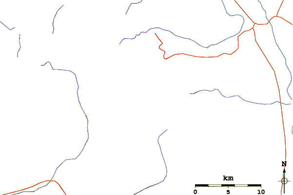 Roads and rivers around Norman Clyde Peak