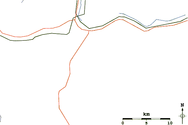 Roads and rivers around North Carter Mountain