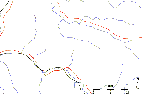 Roads and rivers around North Dome (New York)