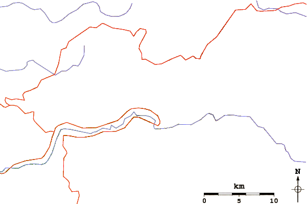 Roads and rivers around North Dome