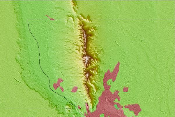 Surf breaks located close to North Franklin Mountain