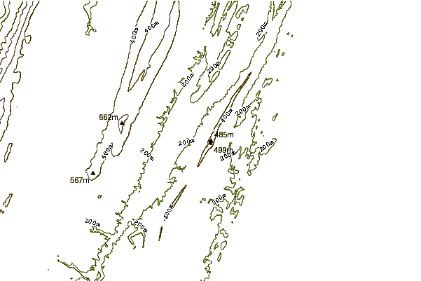 Mountain peaks around North Mountain (Virginia-West Virginia)