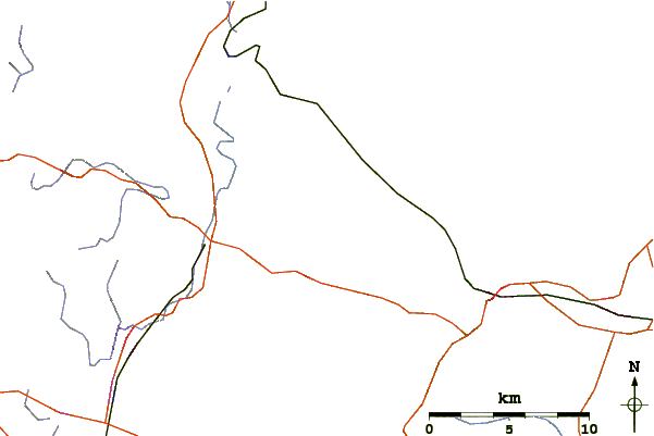 Roads and rivers around North Pack Monadnock