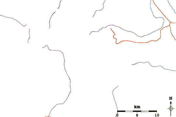 Roads and rivers around North Palisade