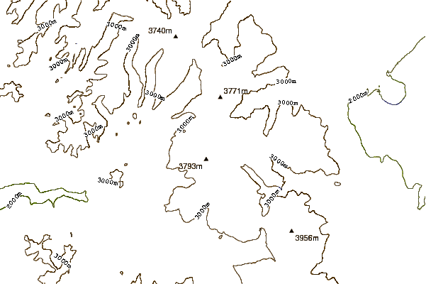 Mountain peaks around North Peak